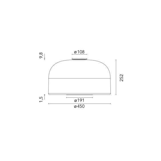 Bellhop Glass C2 Lampada a soffitto Flos - Agof Store