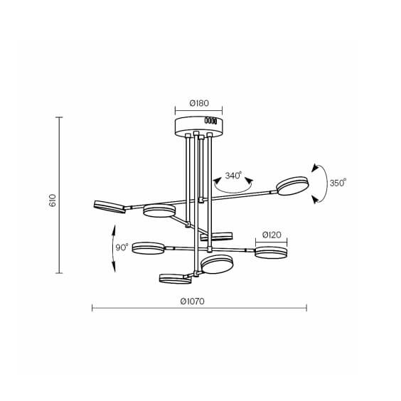Maytoni Fad 8 wall ceiling lamp - Agof Store