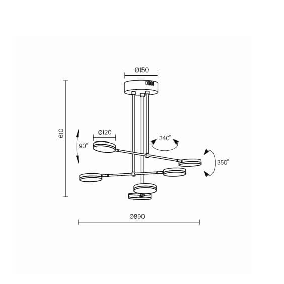 Maytoni Fad 6 wall ceiling lamp - Agof Store