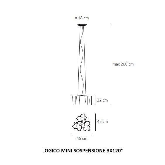 Artemide Logico Mini 3x120 pendant lamp - Agof Store