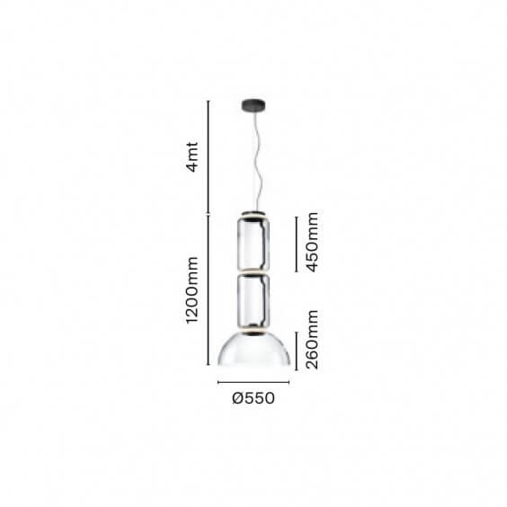 Flos Noctambule 2 Low Cylinders & Bow Pendant Lamp - Agof Store