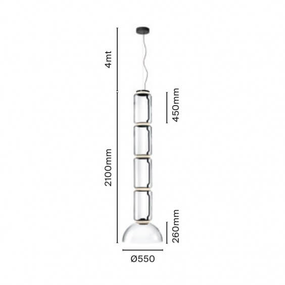 Flos Noctambule 4 Low Cylinders & Bow Pendant Lamp - Agof Store