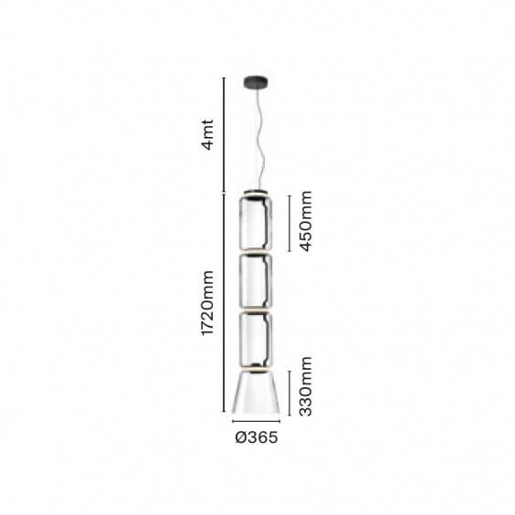 Flos Noctambule 3 Low Cylinders & Cone Pendant Lamp - Agof Store