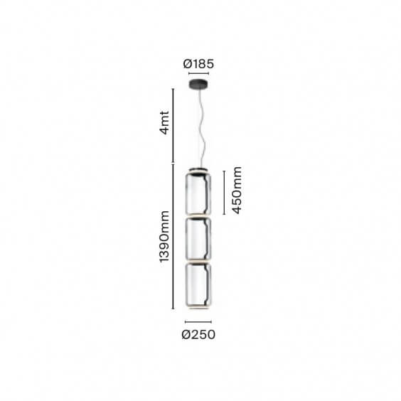 Flos Noctambule 3 Low Cylinders lampada a sospensione - Agof Store