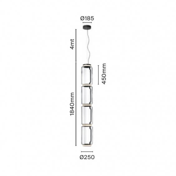 Flos Noctambule 4 Low Cylinders Pendelleuchte - Agof Store