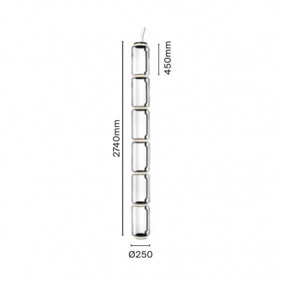 Flos Noctambule 6 Low Cylinders lampada a sospensione - Agof Store